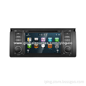 In-dash car DVD player for BMW E39, supports GPS navigation and Bluetooth phonebook letter search